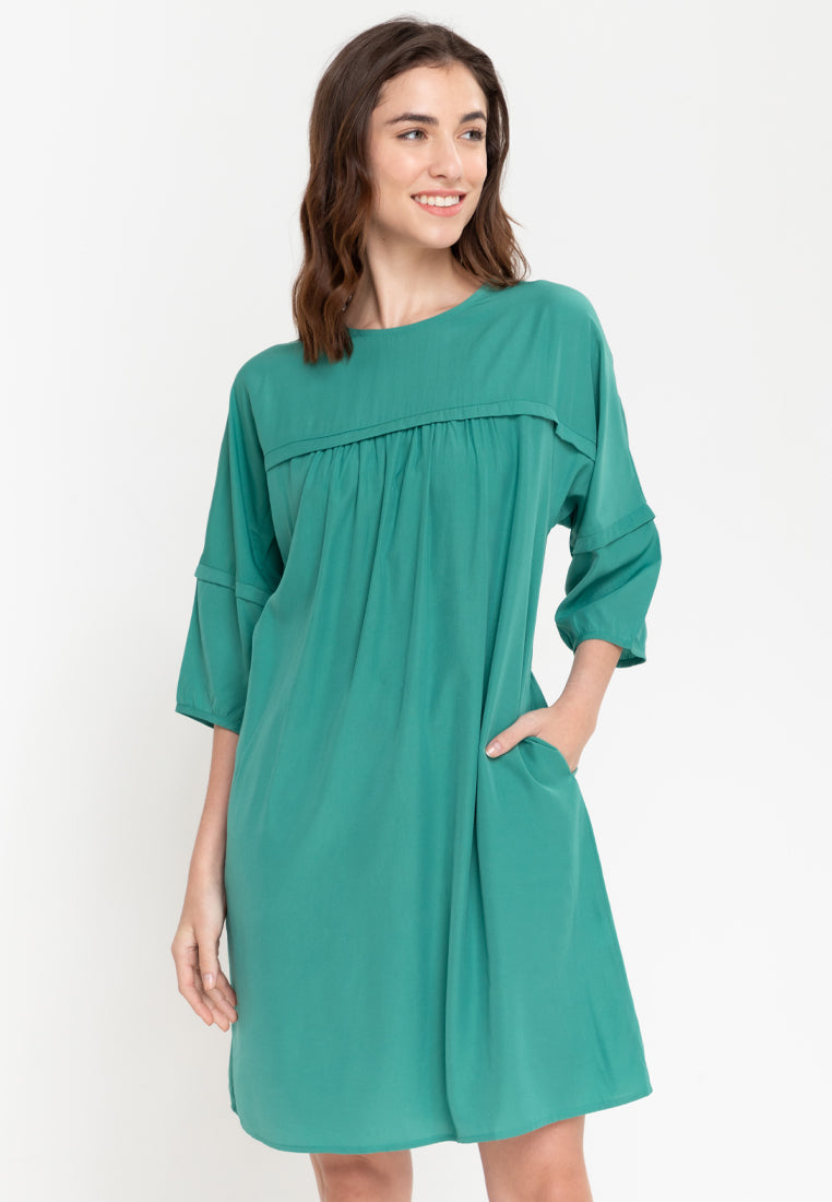 Pk1 Color CALICO Bubble Sleeve Shift Dress – badomoda