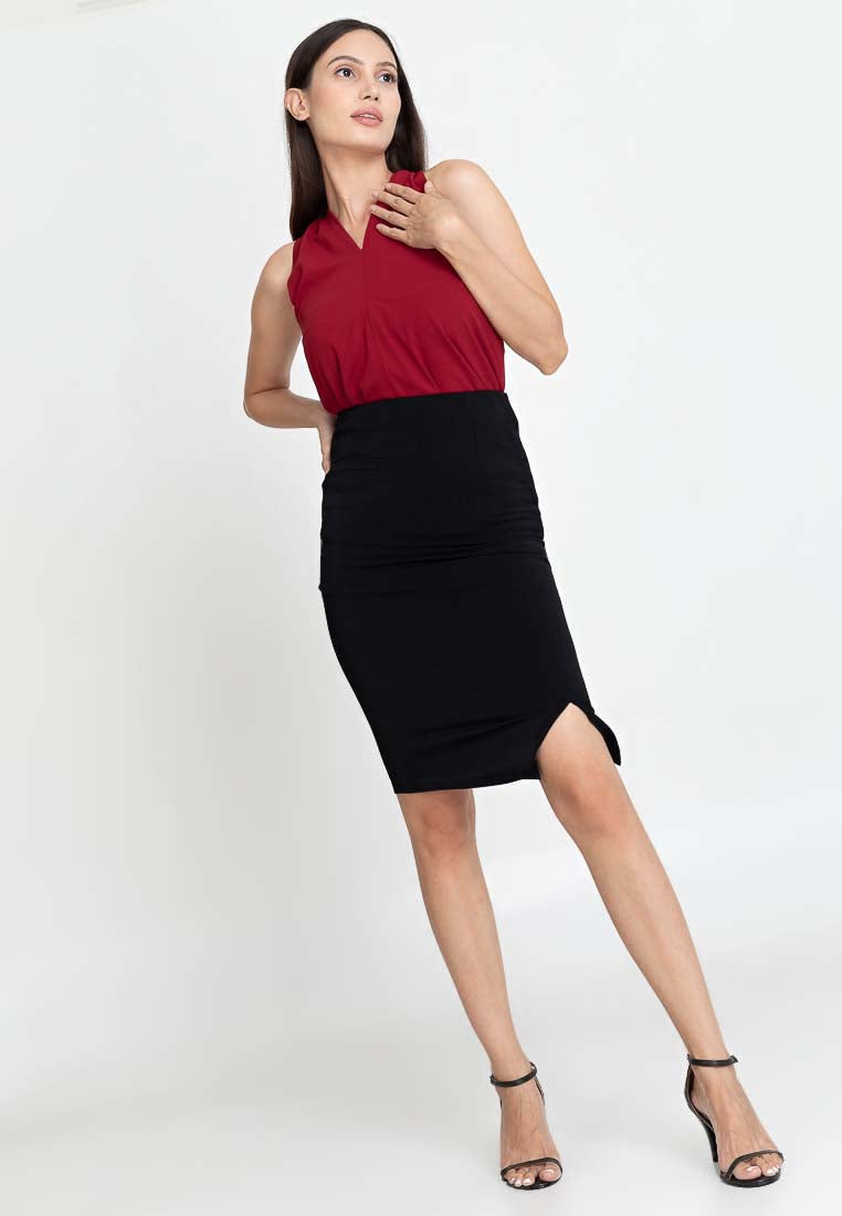 TYRA Pencil Skirt with Slit – badomoda